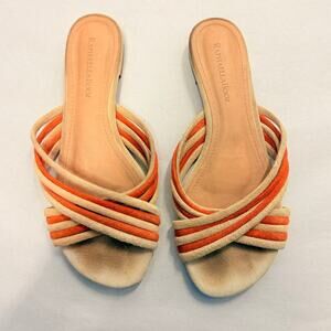 Anthropologie Raphaella Booz‎ Cross Band Slide Sandals US 10 Fall Regina George
